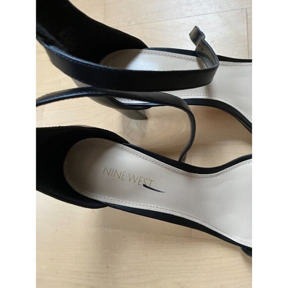 NINE West "Pruce" Black Block Heel Ankle Strap Women 10 New Sandal - Picture 4 of 11